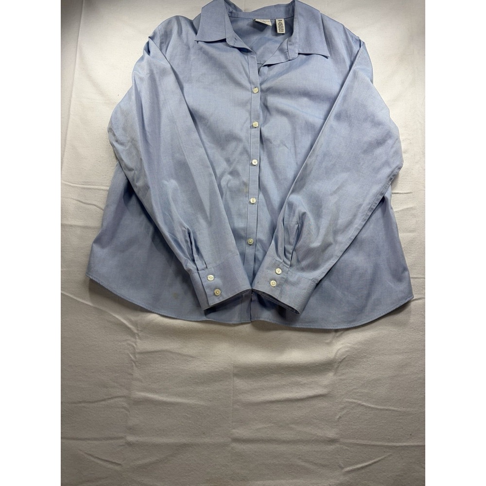 Covington Size 18   Button Up Poly Classic Blue Shirt Long Sleeve